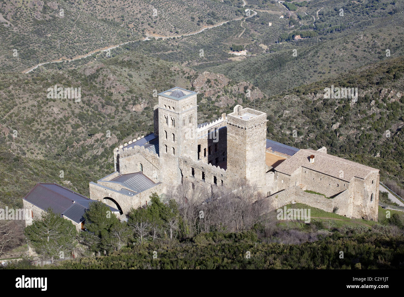 benedictine monastery of sant pere de rodes Stock Photo