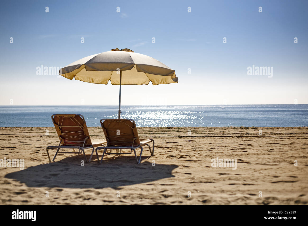 Deck chairs at the beach hi-res stock photography and images - Alamy