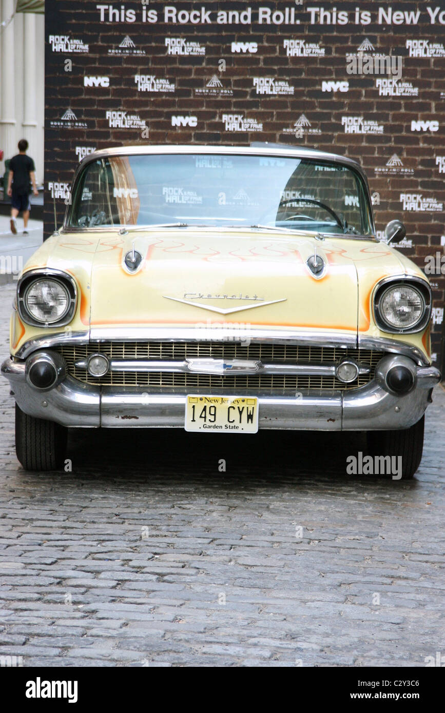 Atmosphere - Bruce Springsteen's first car - a '57 Chevy Bel Air to be donated to the annex press conference held to announce Stock Photo