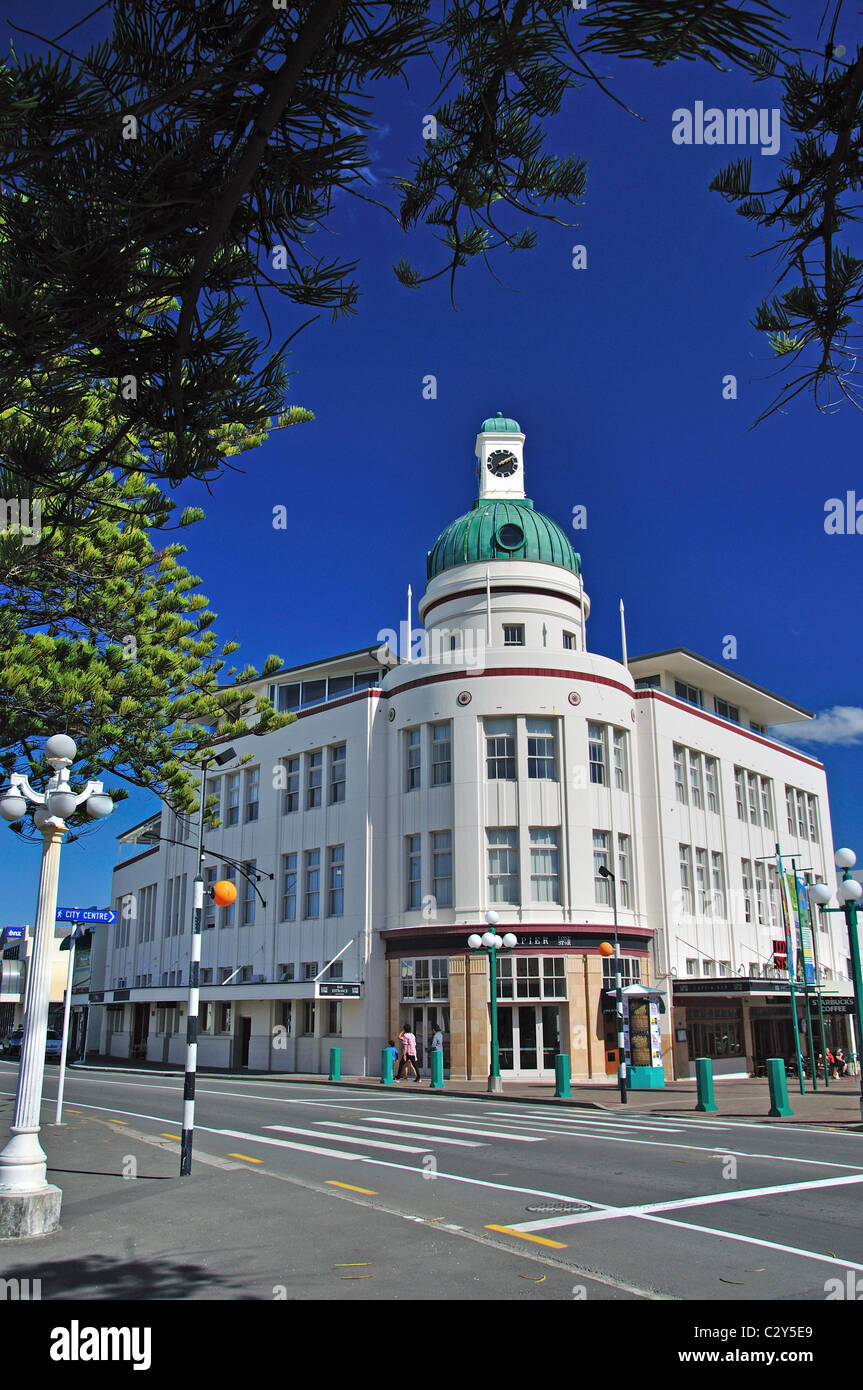Art deco T&G Building, Marine Parade, Napier, Hawke's Bay, North Island, New Zealand Stock Photo