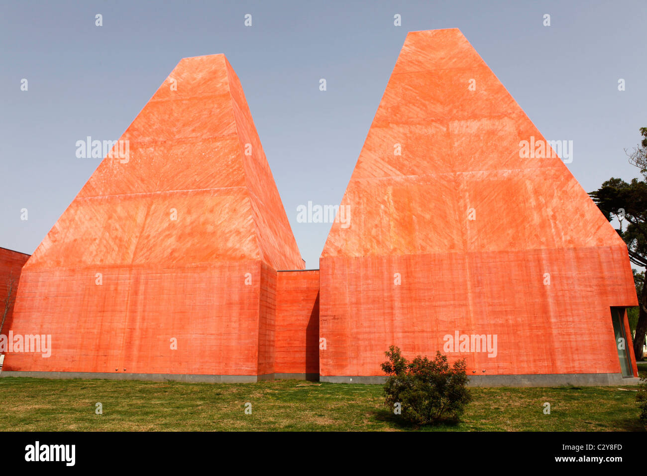 The twin towers of the Casa das Historias Paula Rego at Cascais, Portugal. Stock Photo