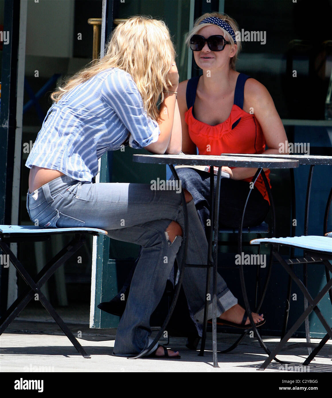 Alyson Michalka and Amanda Michalka aka Aly & AJ out and about Los Angeles, California - 21.08.08 /Apega/Agent47 Stock Photo