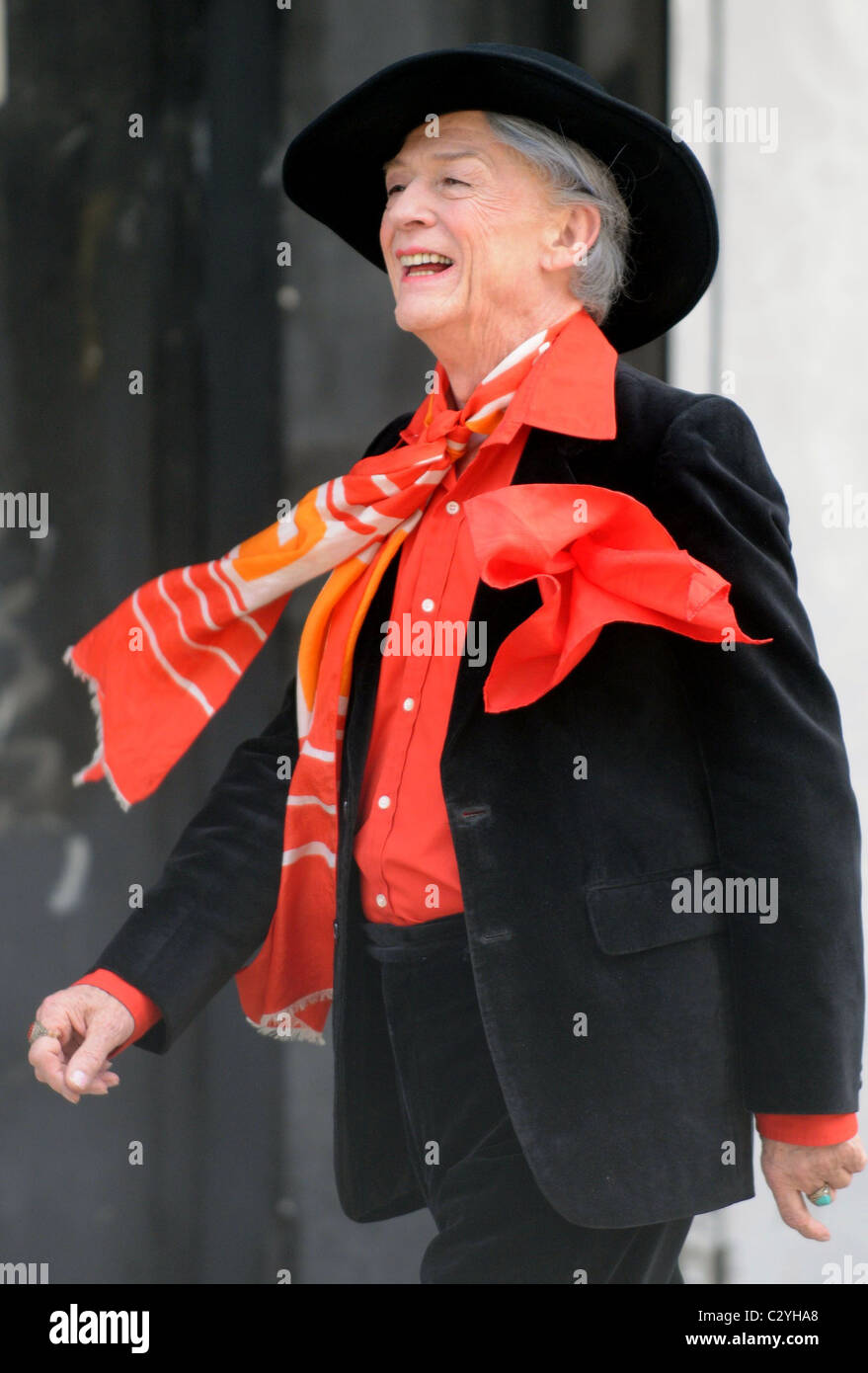 John Hurt   on the set of his upcoming new movie 'An Englishman in New York' filming in Manhattan New York City, USA - 29.08.08 Stock Photo