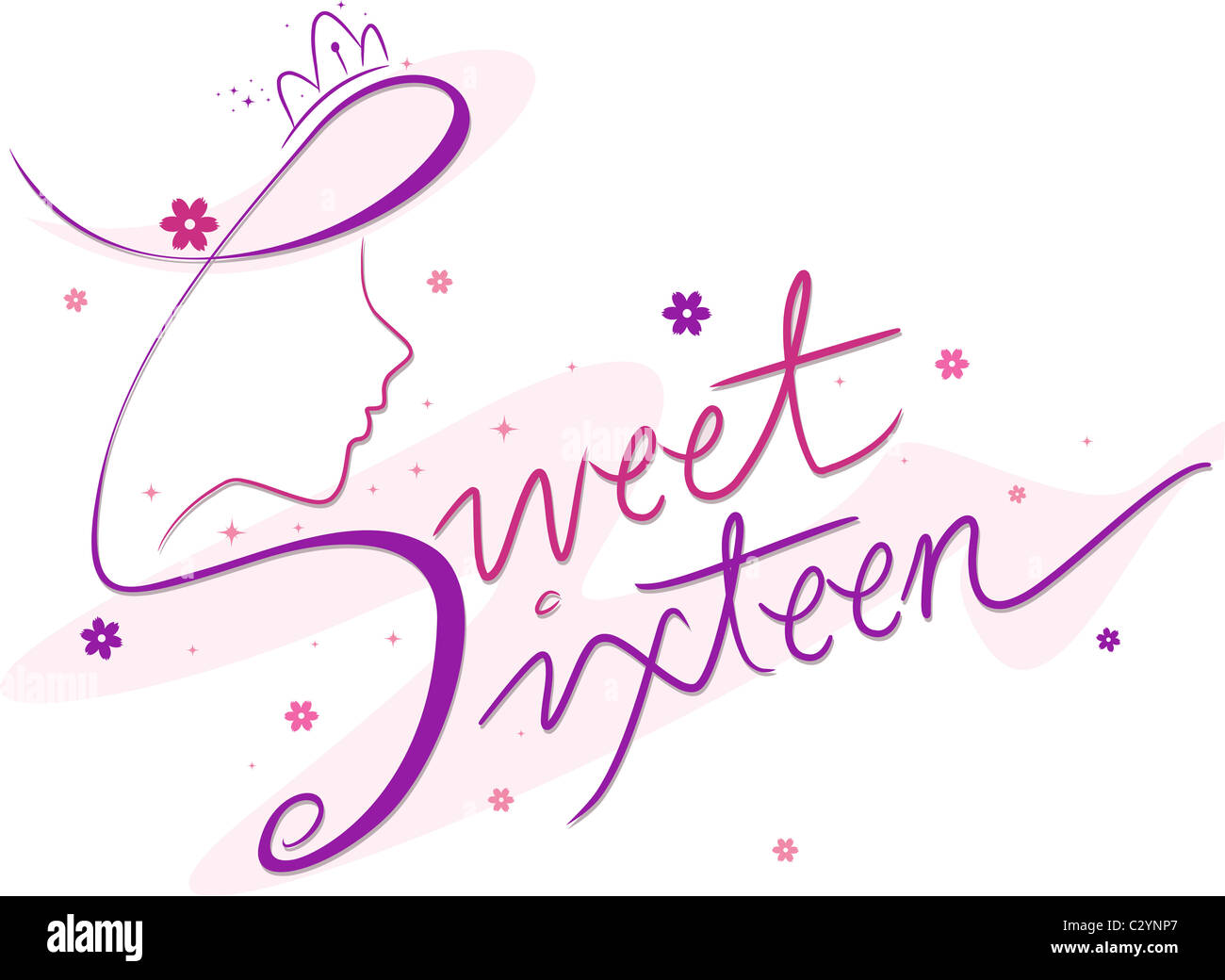 Text Featuring the Words Sweet Sixteen Stock Photo