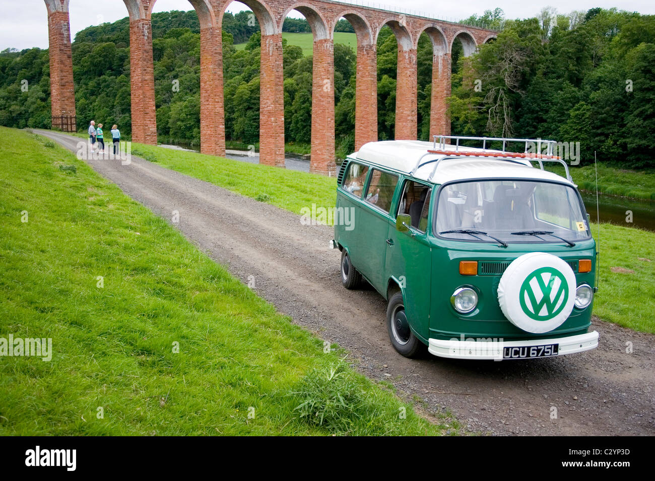 Green VW Camper Van in the Scottish Borders Stock Photo - Alamy