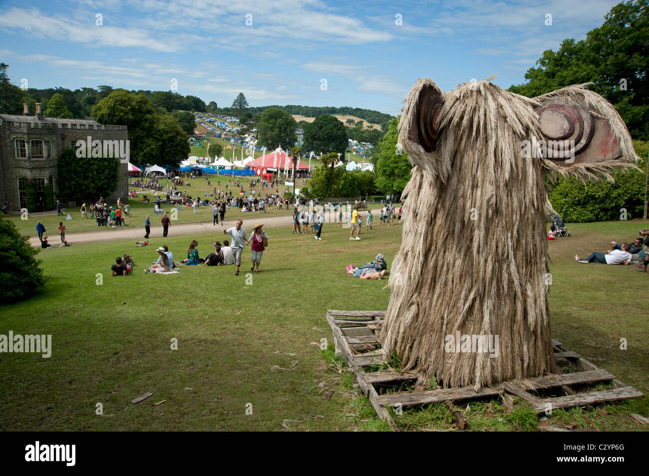 The rodent head on th hill at the Port Eliot Literary Festival St Germans Cornwall UK Stock Photo