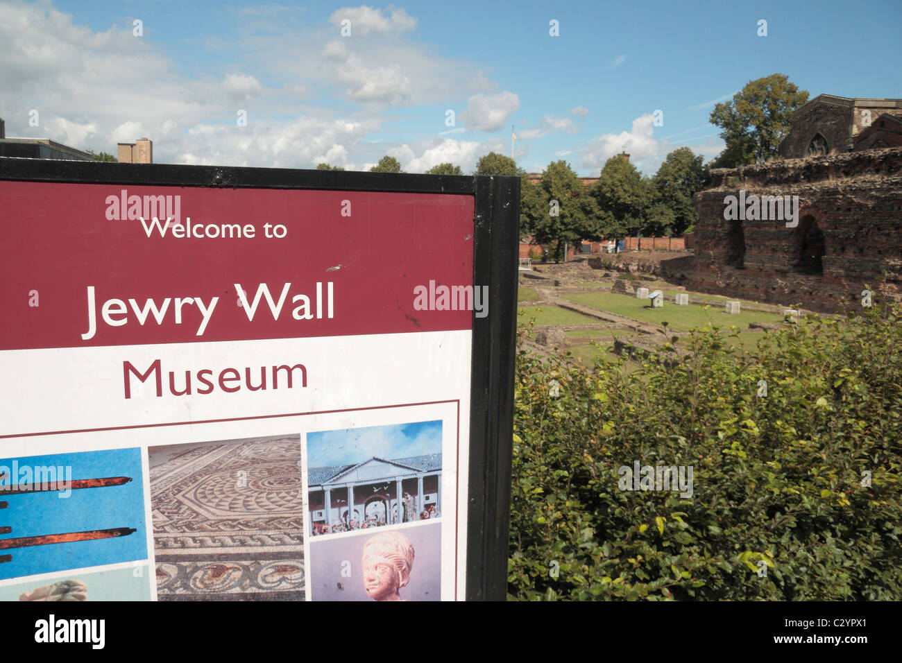 The Jewry Wall Roman remains in Leicester, Leicestershire, UK Stock