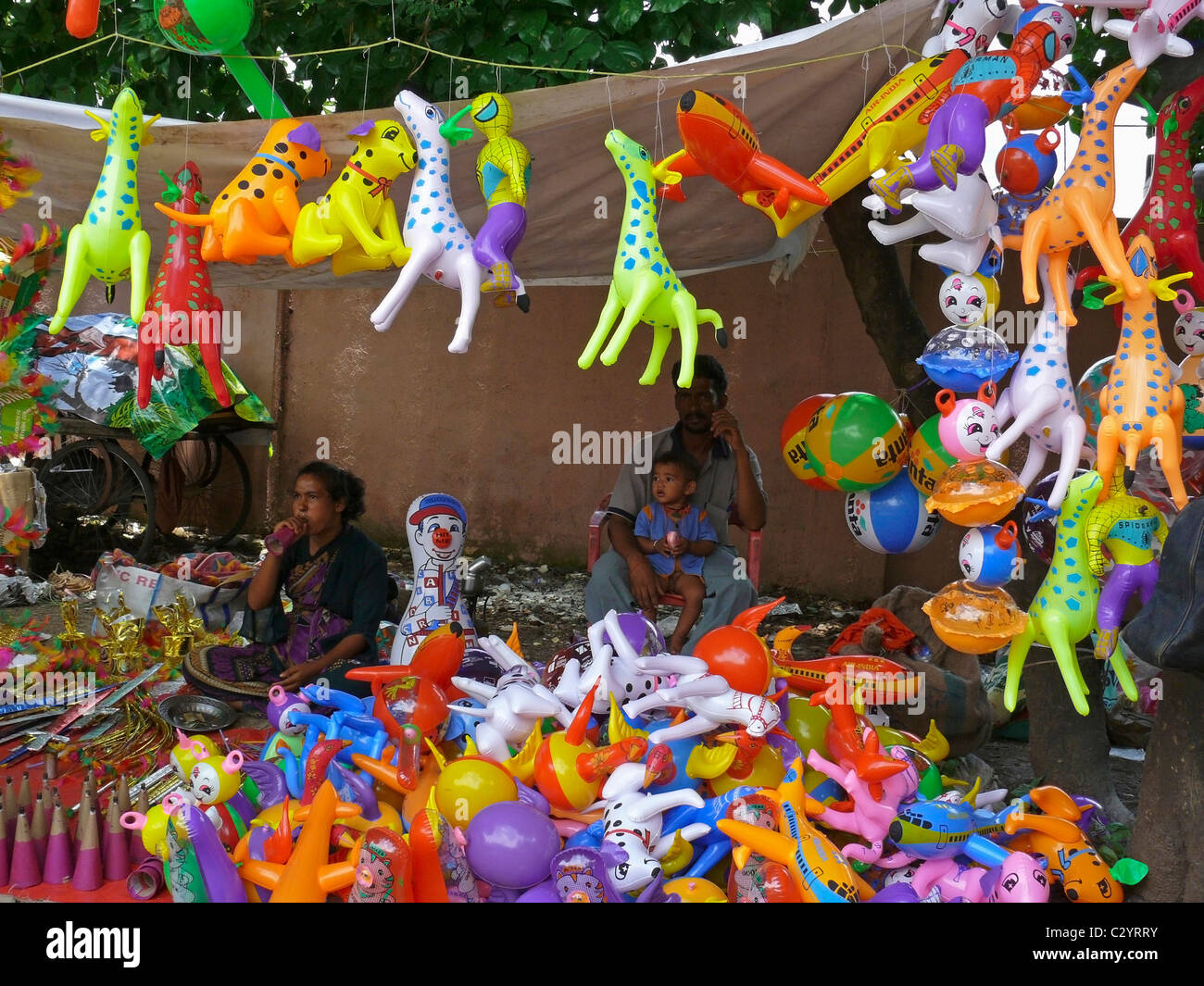 Different Plastic air toys for sell, India Stock Photo - Alamy