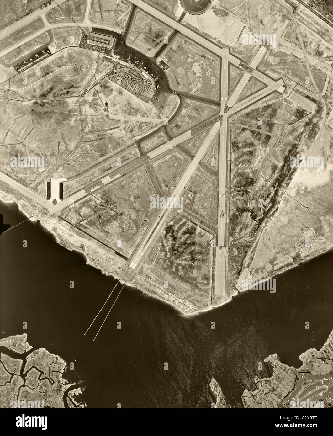 Historical Aerial Photograph Of John F Kennedy International Airport