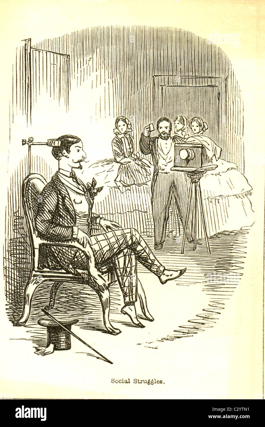 Victorian sketch titled Social Struggles Stock Photo