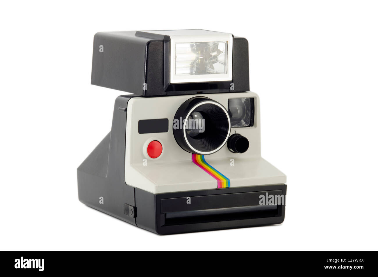 Vintage Polaroid Camera Isolated on White Background Stock Photo