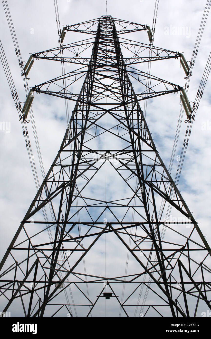English mains electricity pylon National Grid England UK Stock Photo