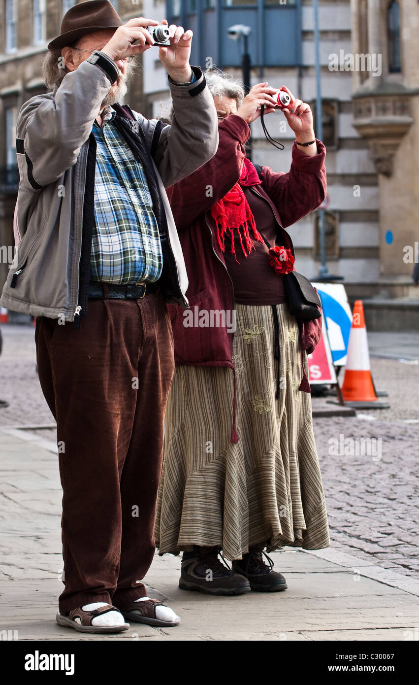 Two middle aged tourists in Cambridge, UK Stock Photo