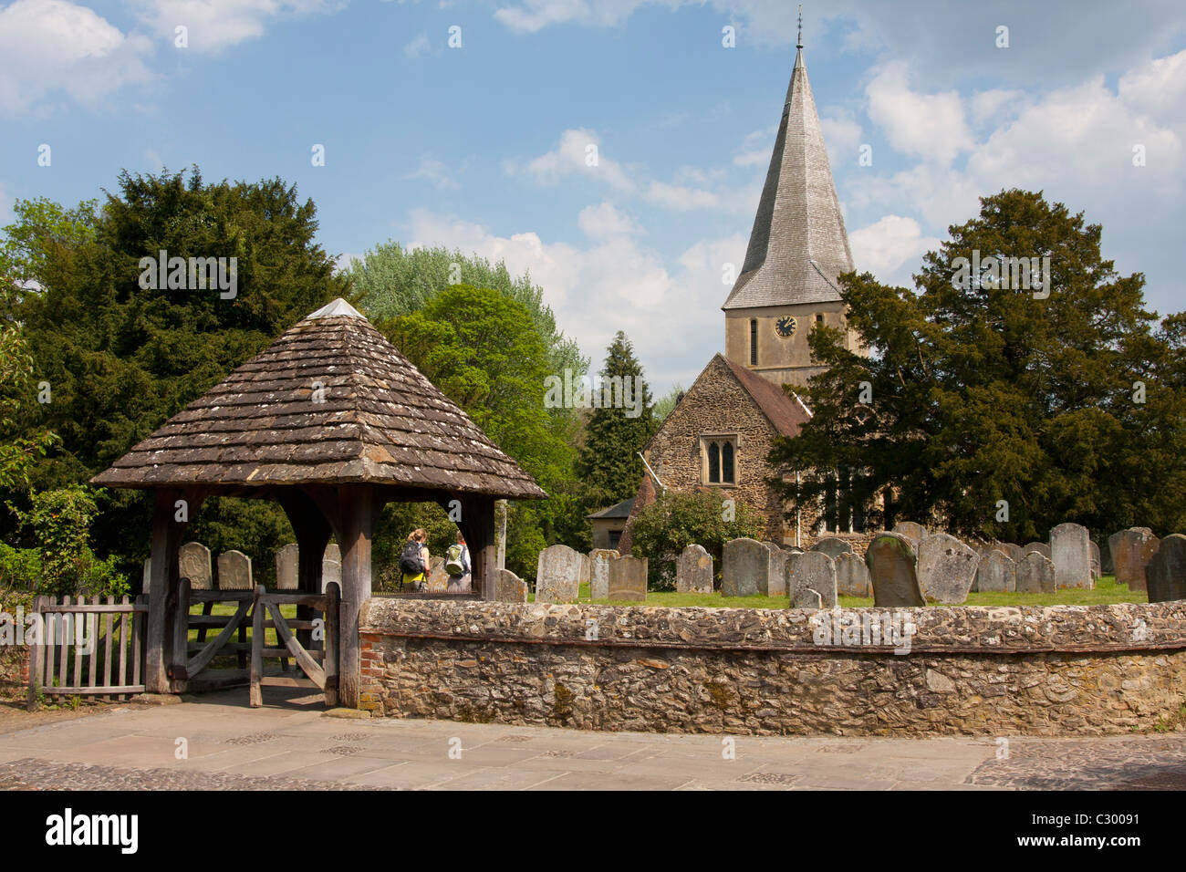 St. James Church, Shere, Guildford, Surrey, England Stock Photo