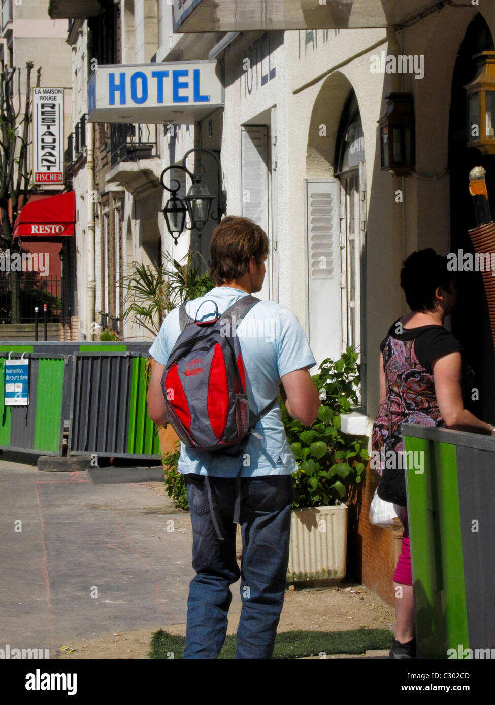 Paris, France, "Low Cost" Tourists Traveling People with Suitcases Outside Hotel Stock Photo Alamy