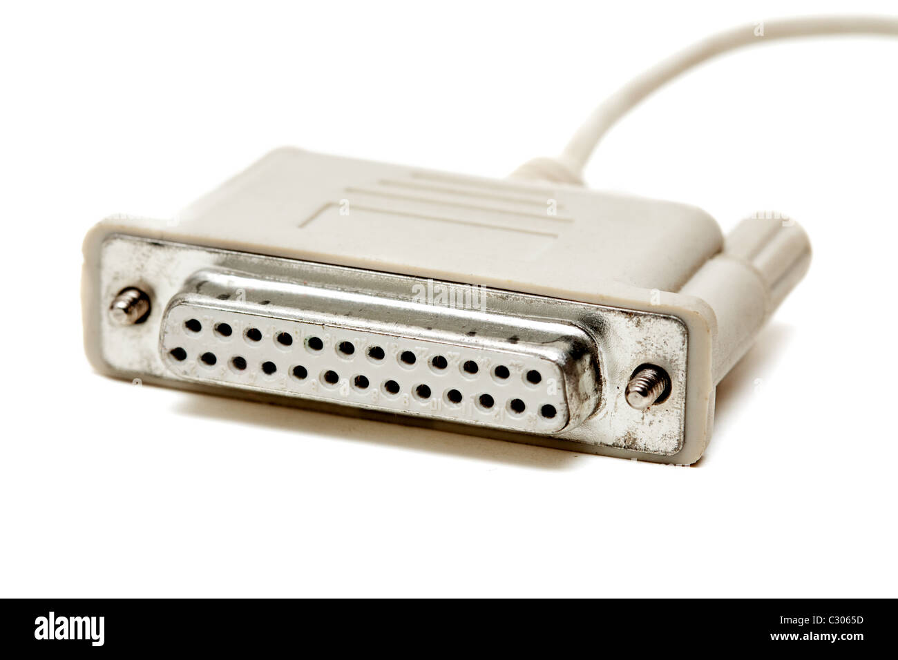 old cable com port isolated on a white background Stock Photo
