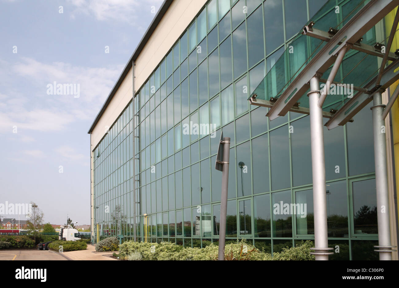 Glass fronted office block Stock Photo