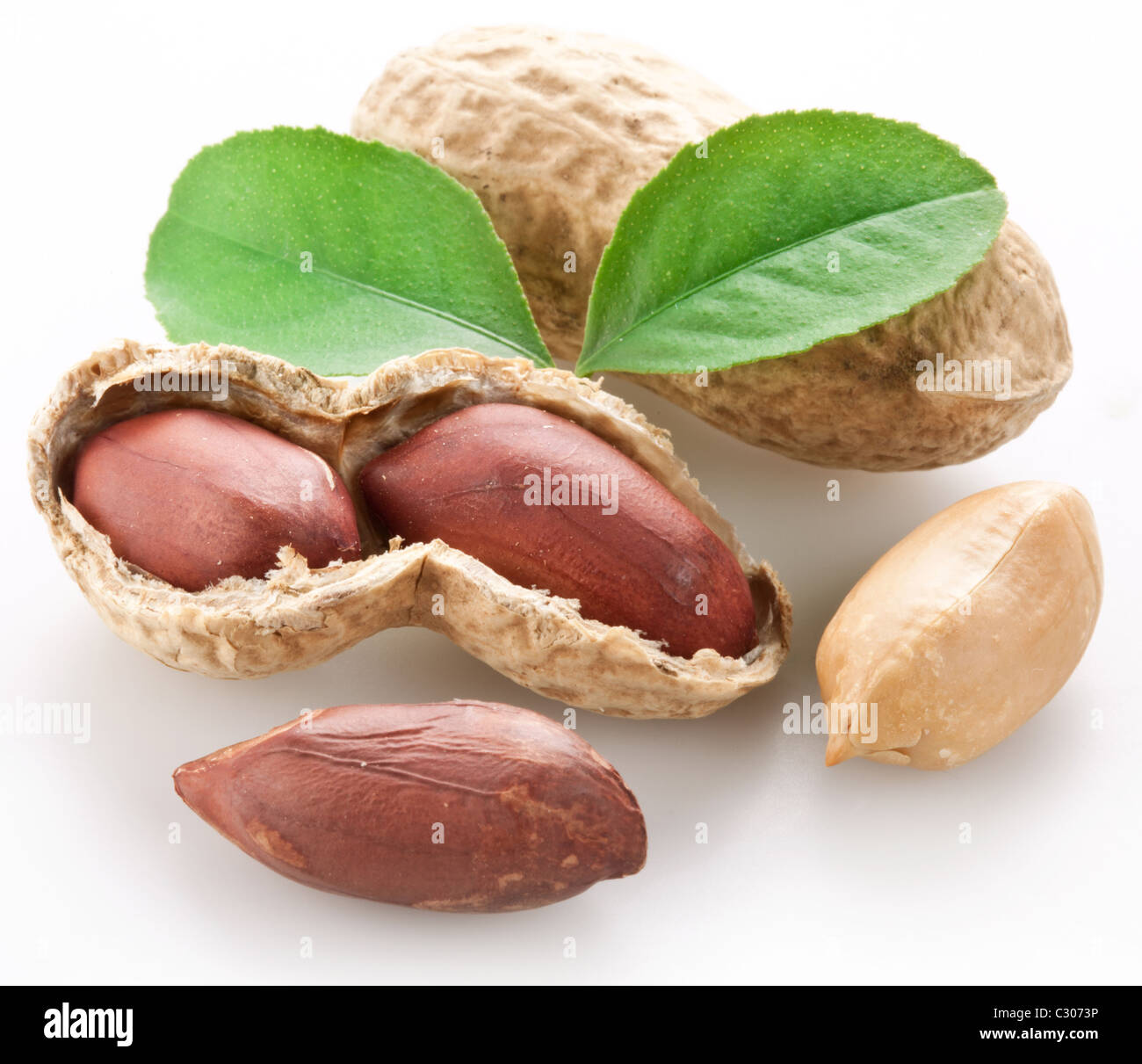 Peanuts. Isolated on a white background. Stock Photo