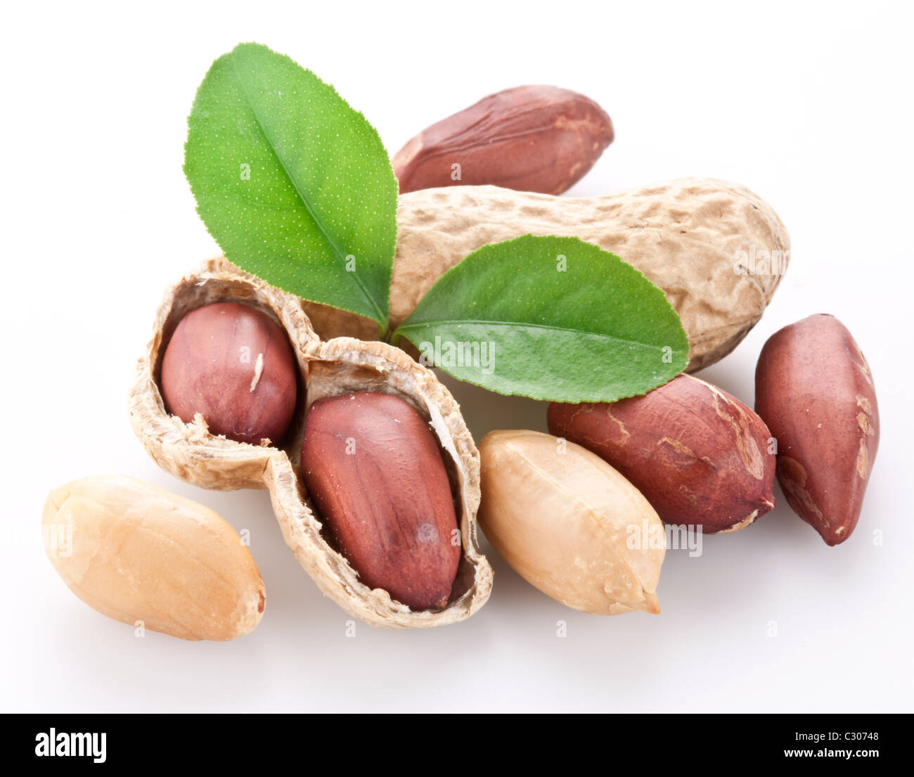 Peanuts. Isolated on a white background. Stock Photo