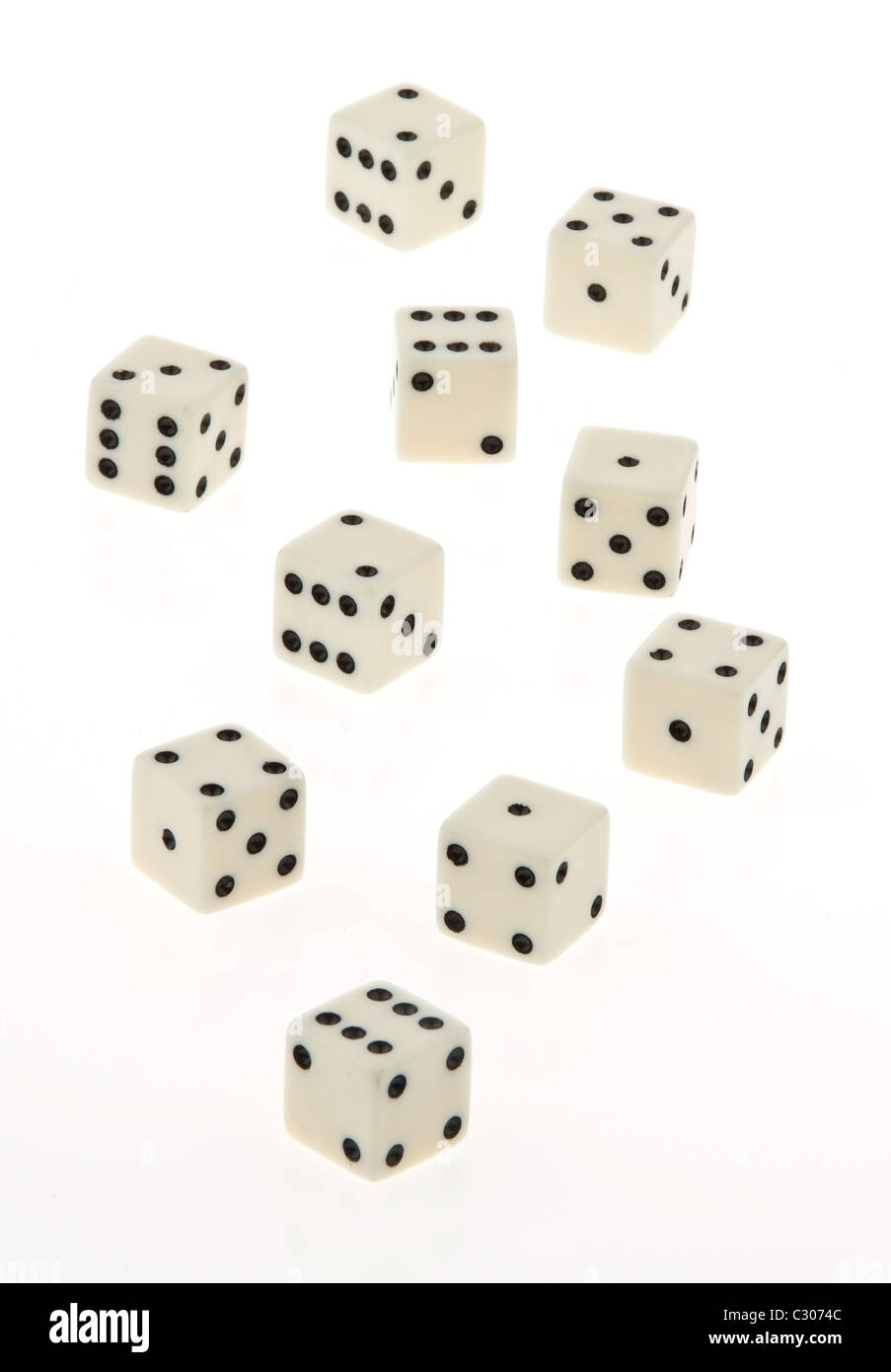 Cube of a game on a white background. Stock Photo