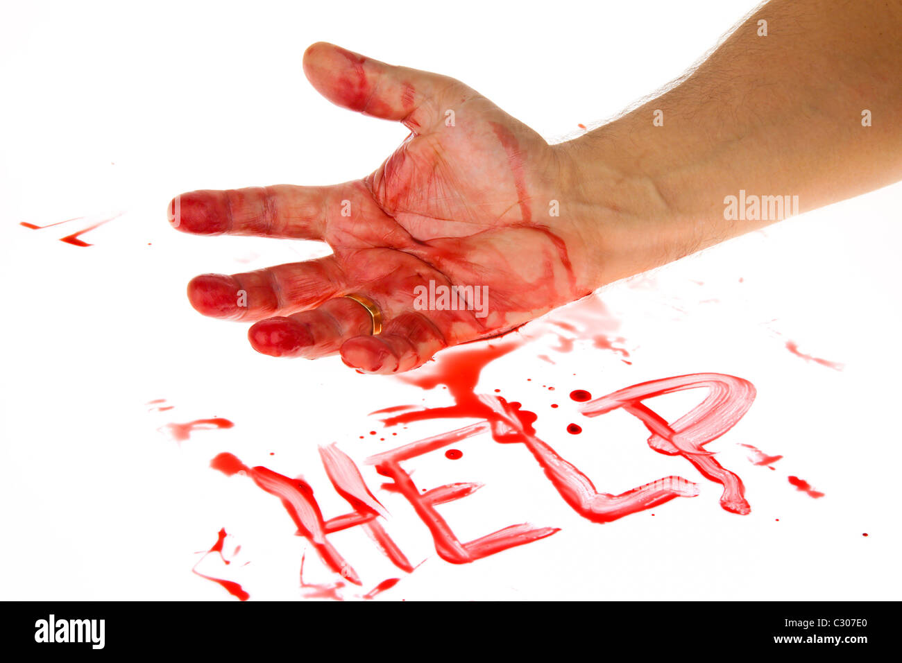 Knife and Blood, crime Stock Photo