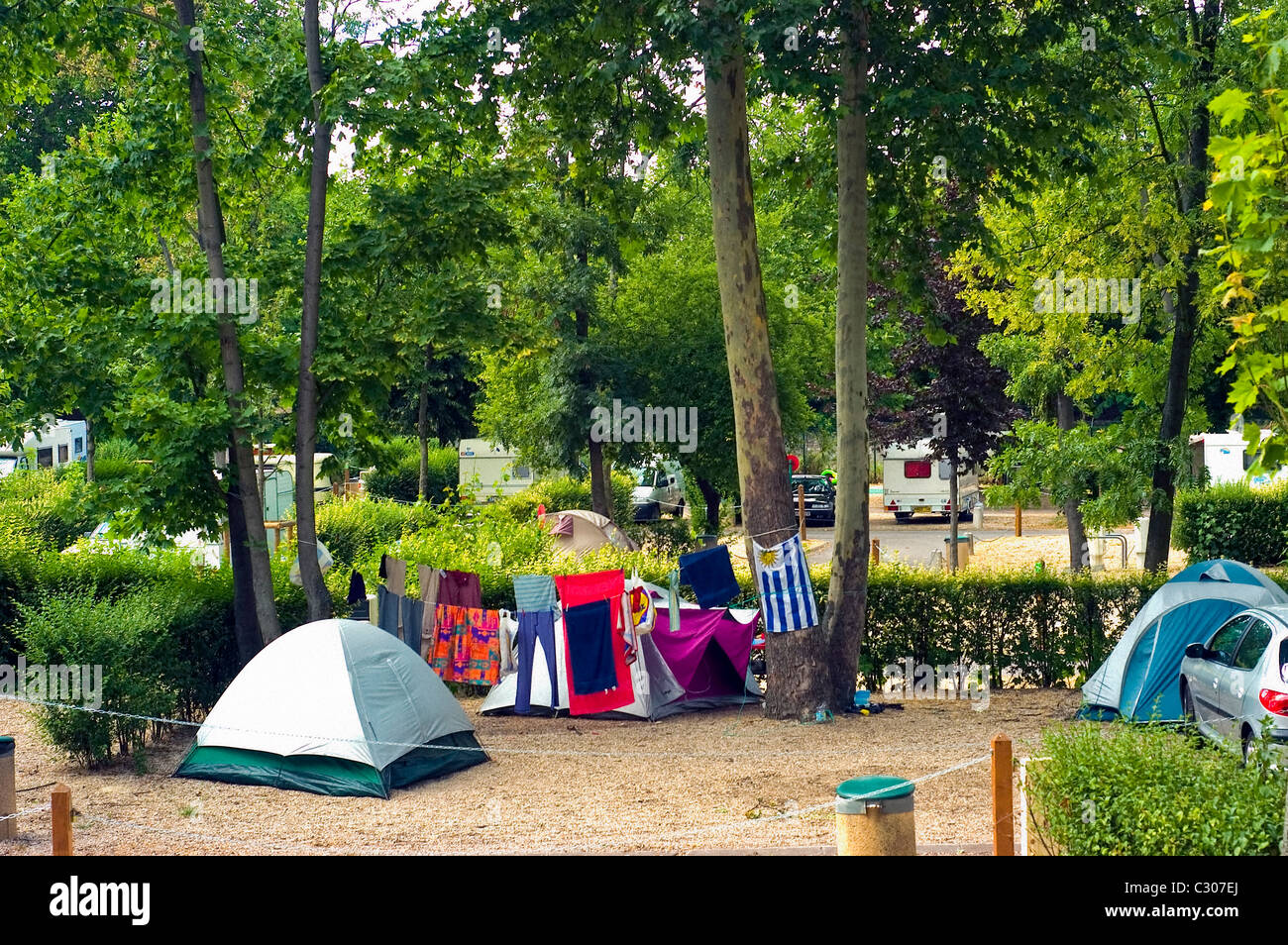 Paris, France, Tourist Camp in Woods Campground, Bois du Boulogne. "Camping  in France Stock Photo - Alamy