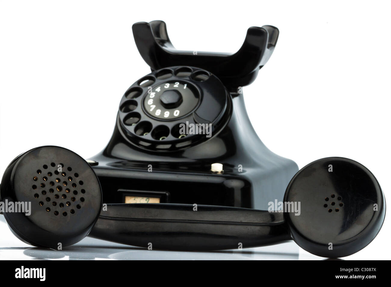 Antique, old retro phone. Fixed phone Stock Photo