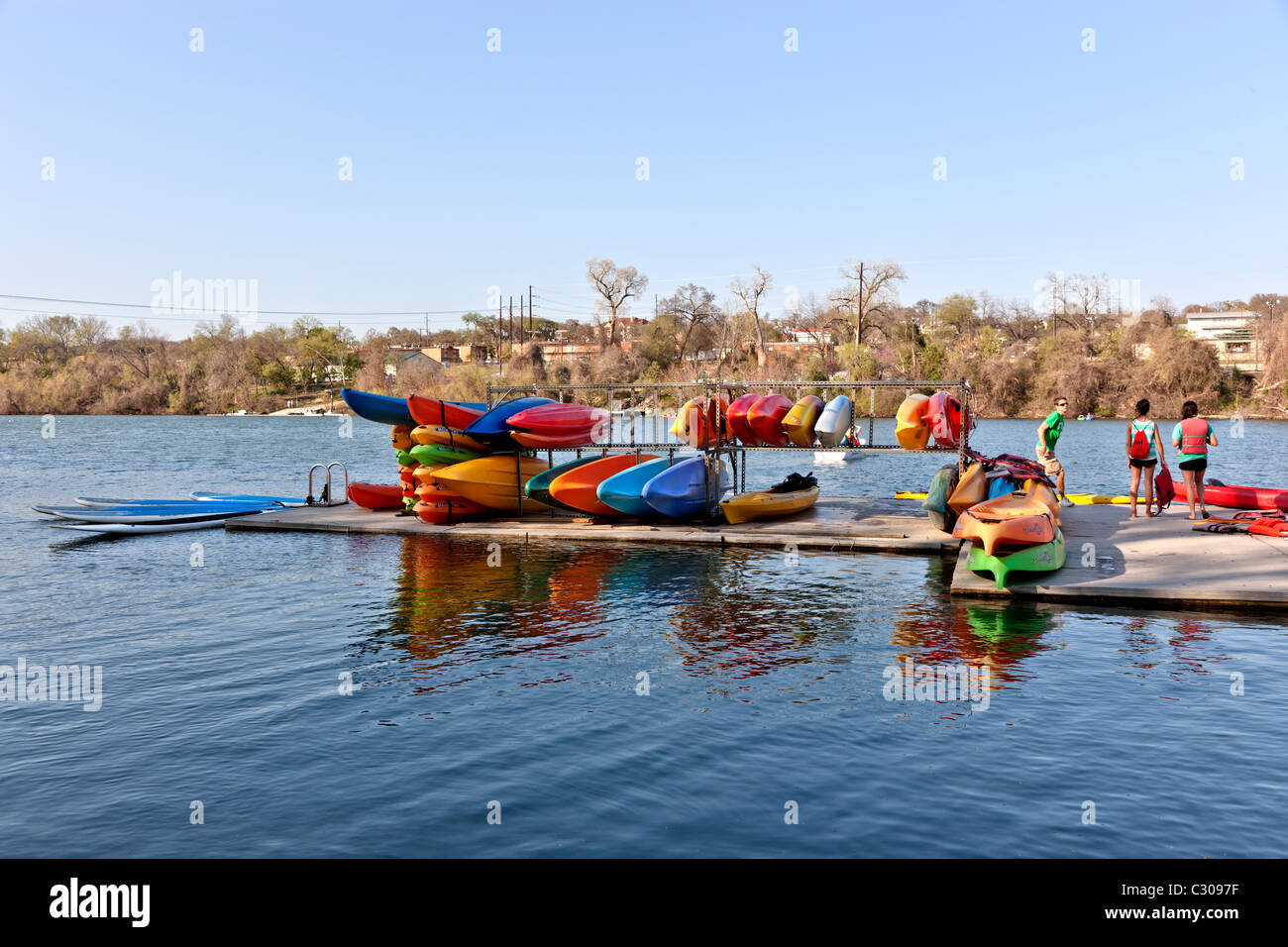 Kayak rental, teens, Lady Bird Lake Stock Photo 36271971 Alamy