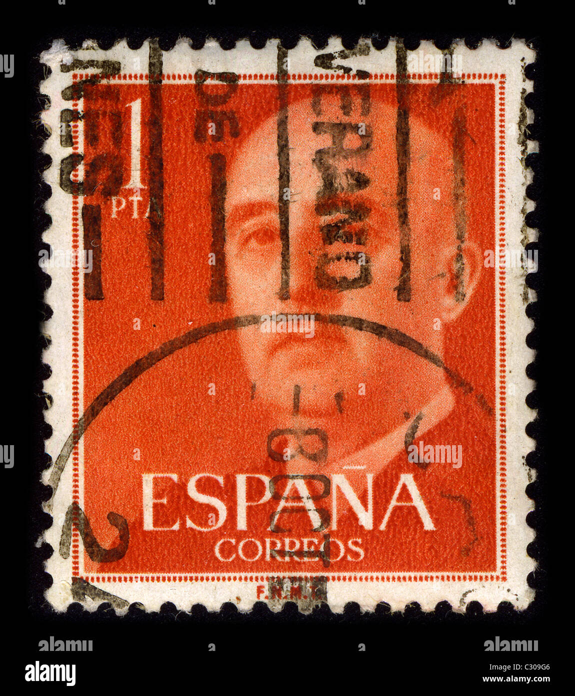Spanish postage stamp general francisco hires stock photography and
