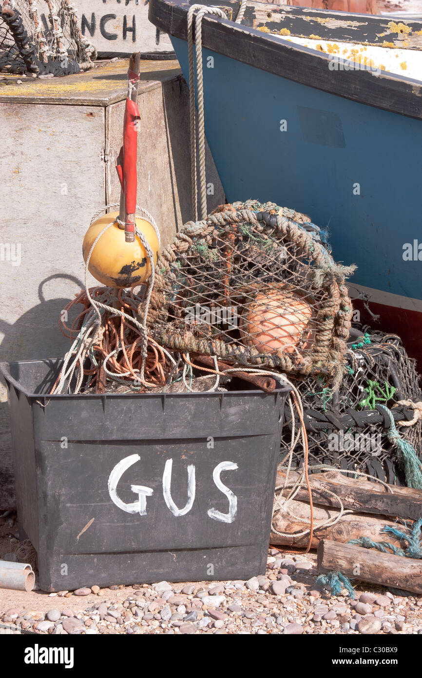 Fisherman's corner, Sidmouth, Devon, UK A tiny and untidy corner of a