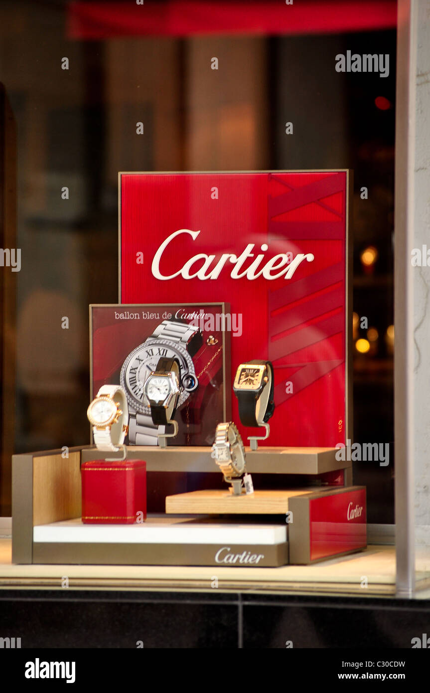 Cartier jewelry display Stock Photo
