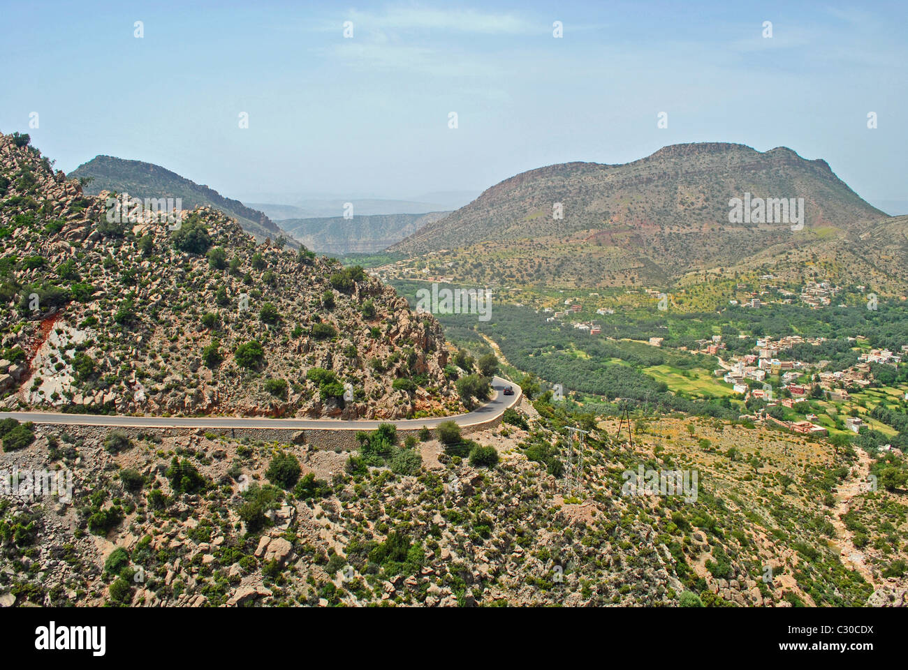 Anti-Atlas scenery near Immouzzer, Morocco Stock Photo
