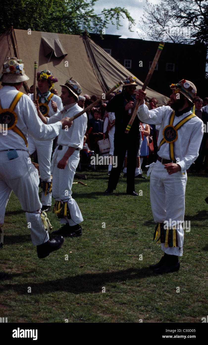 Morris Dancers Dancing With Sticks England Stock Photo