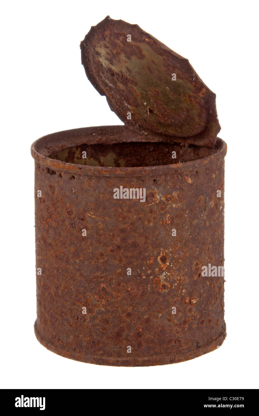 Old rusty tin can Stock Photo Alamy