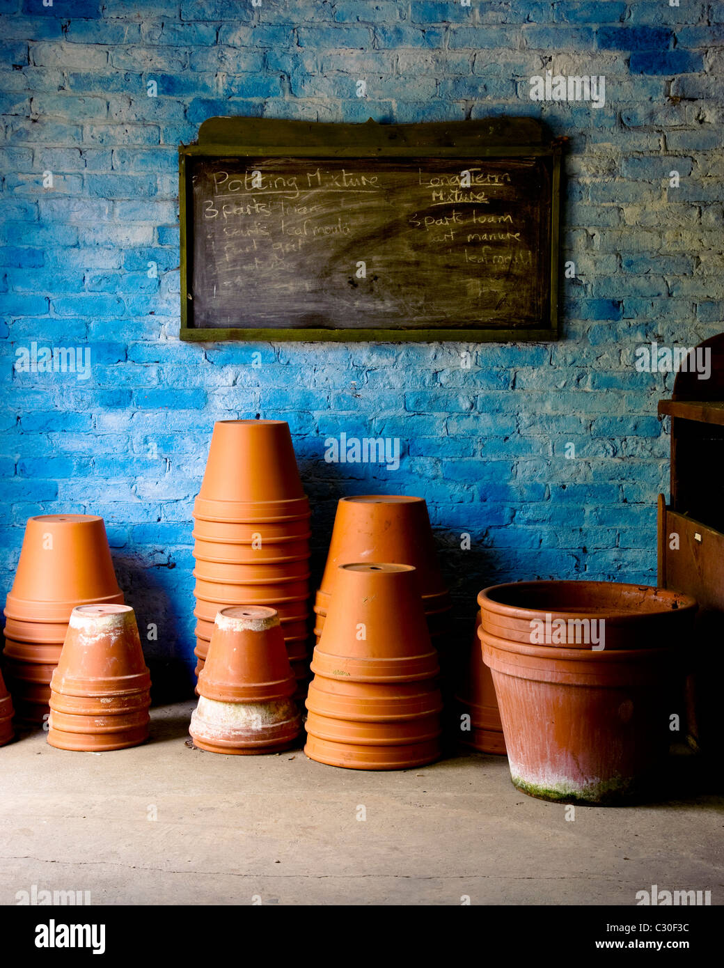 Blue garden pots High Resolution Stock Photography and Images Alamy