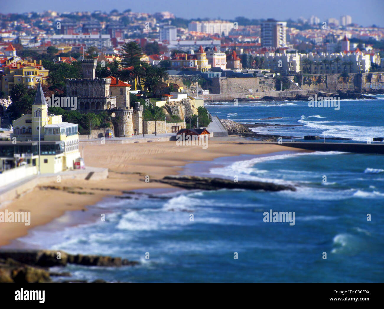 The castle on the beach of Estoril (Portugal) Stock Photo