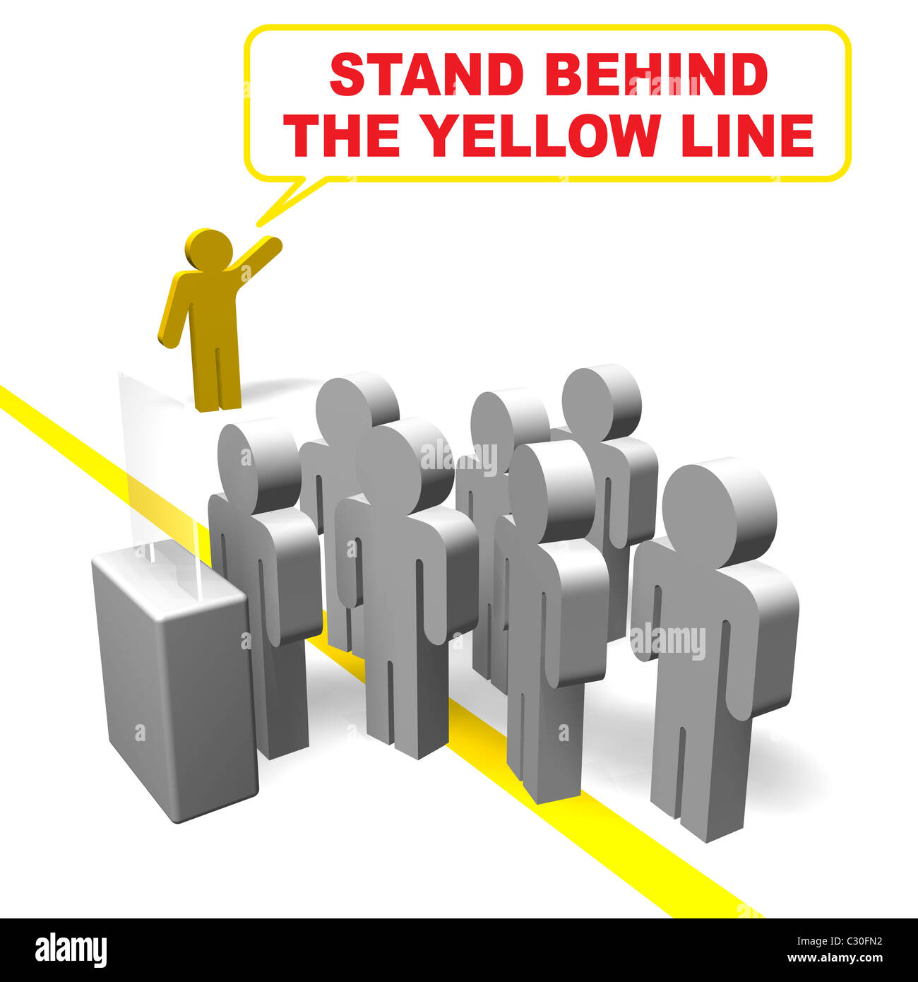 Stand behind the line sign hi-res stock photography and images - Alamy