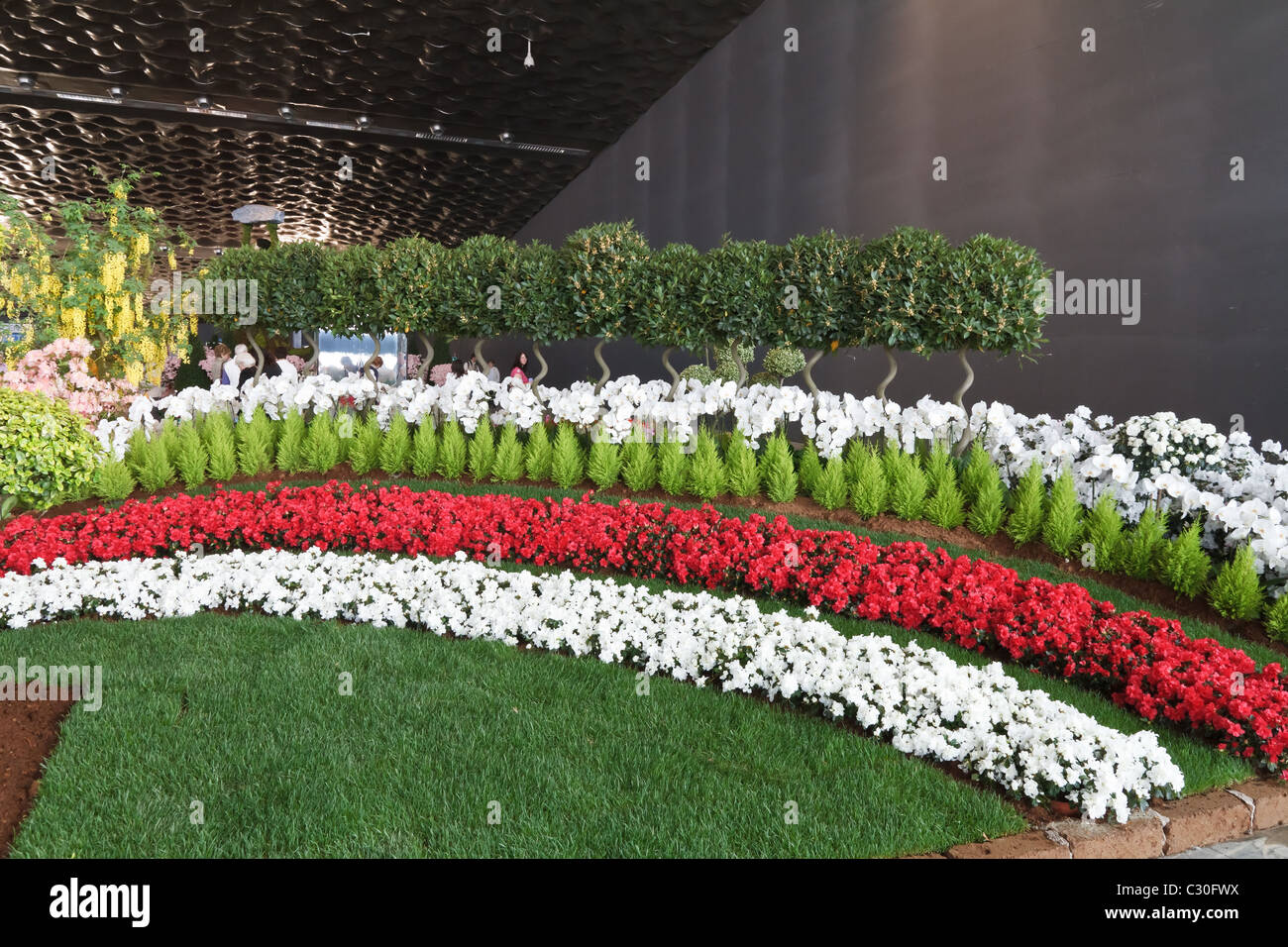 April 22, 2011 Genova, Italy: stand in Euroflora, the most important Italian horticultural show held every 5 years in Genoa. Stock Photo