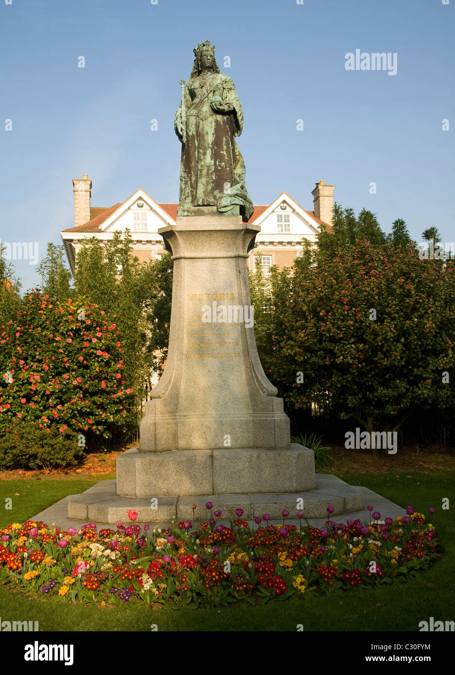 Queen Victoria statue Candie Gardens St Peter Port Guernsey Channel
