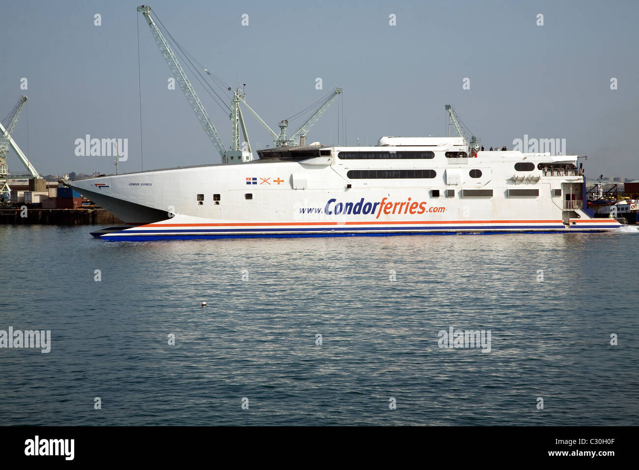 Condor Ferries ship St Peter Port Guernsey Channel islands Stock Photo ...