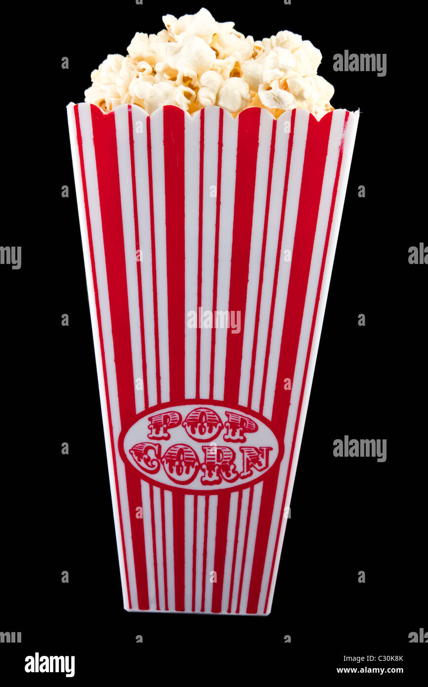 picture of Popcorn in bag with black background Stock Photo - Alamy