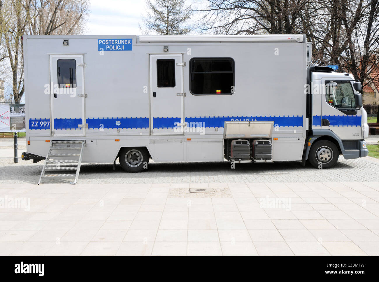 mobile police station in Warsaw, Poland Stock Photo Alamy