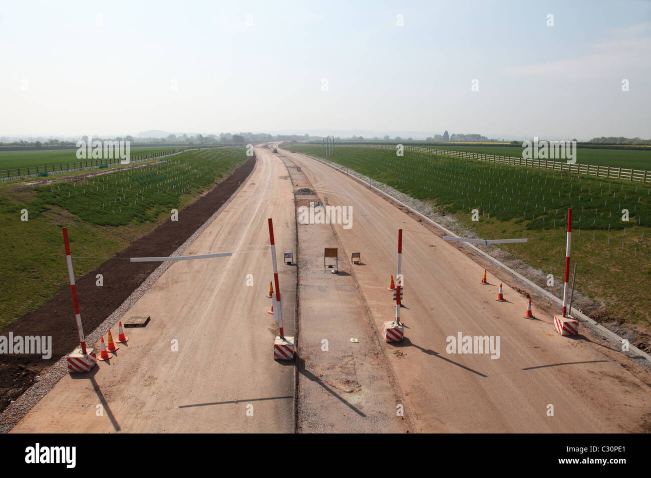 The new A46 dual carriageway road building in Nottinghamshire, England, U.K. Stock Photo