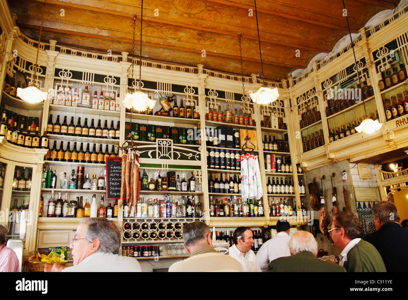 The famous El Rinconcillo Tapas bar in Seville. Said to be the oldest Tapas bar in the city. Seville, Andalusia, Spain Stock Photo