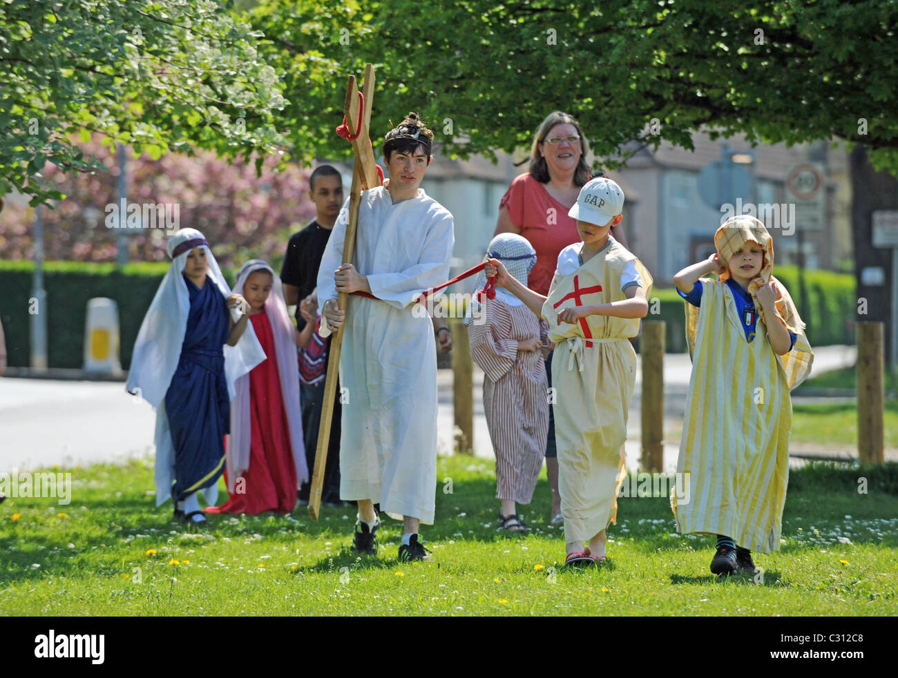 Churches Together in Moulsecoomb Brighton hold their Good Friday Passion service East Sussex UK Stock Photo