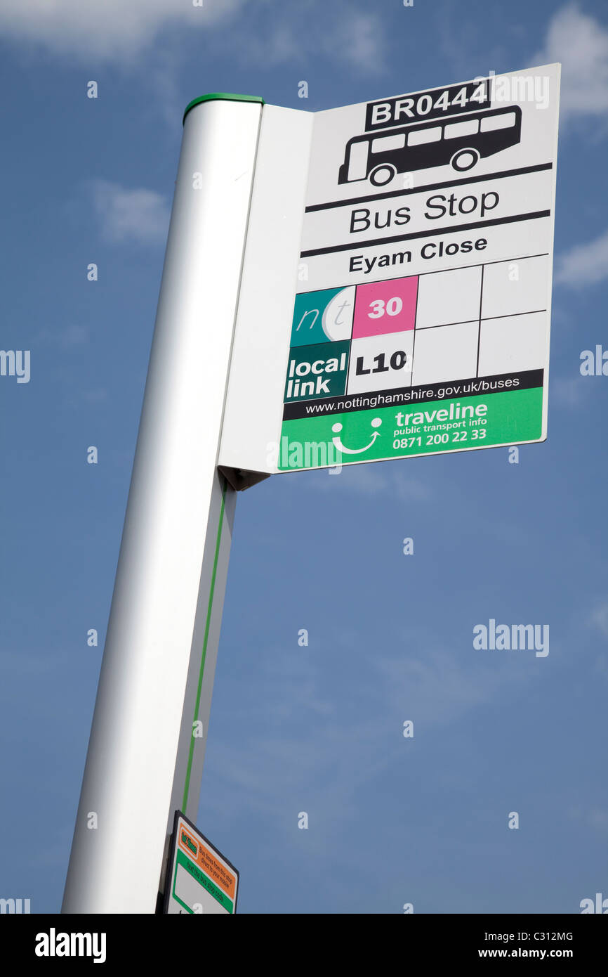 A bus stop sign in England UK Stock Photo Alamy