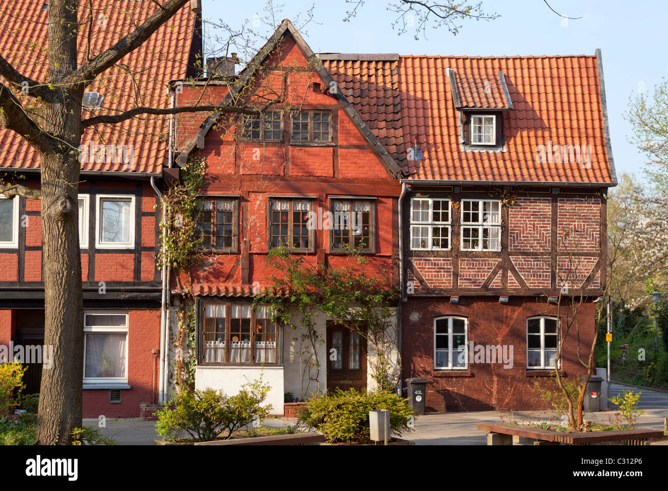 frame houses, Bei der Ratsmuehle, Lueneburg, Lower Saxony, Germany Stock Photo
