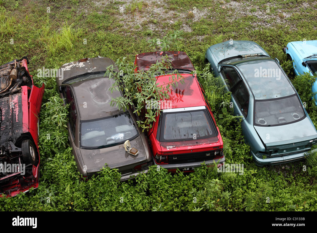 Abandoned car bodies. Stock Photo