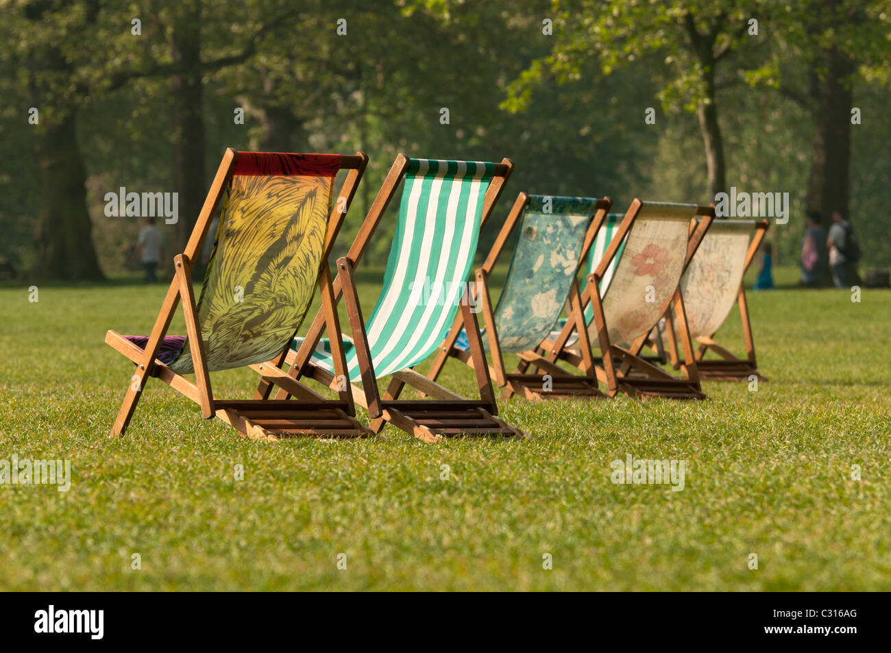 Deck Chairs in Green Park in the Morning,London,UK Stock Photo Alamy