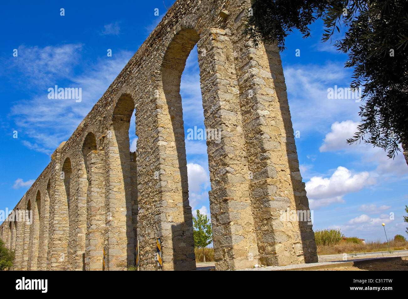 Água de Prata Aqueduct, Évora( UNESCO World Heritage Site). Alentejo, Portugal Stock Photo